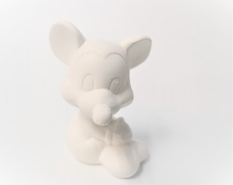 Ready to Paint Mickey Figurine.Unpainted Mouse figurine.Mice Bisque.Olga's Treasures Shop