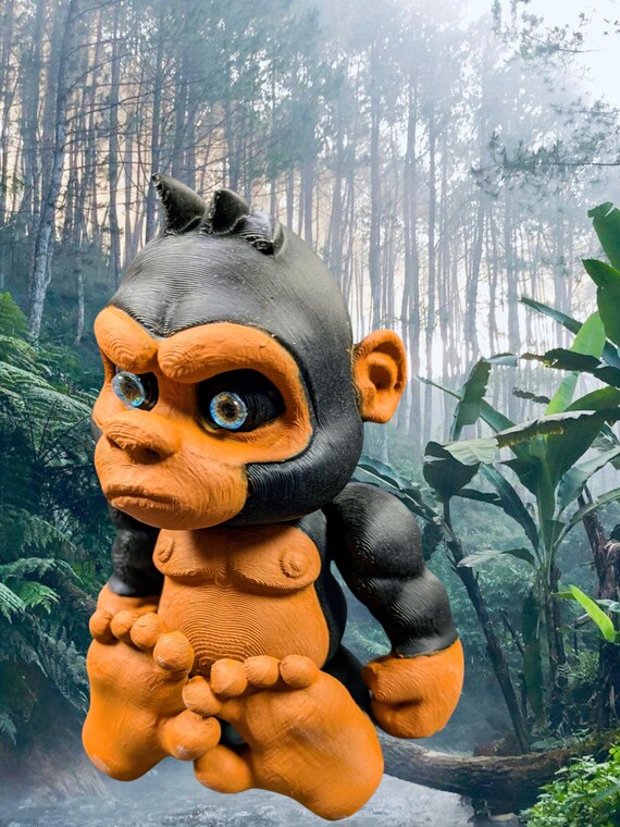3D Printed Grumpy Monkey Toy.3d Print Toys. Articulated 3D Printed