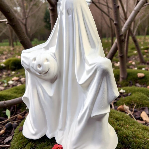 Large Ceramic Ready to Paint Ghost.Large Vintage Ceramic Mold.Unpainted Ceramic  Ghost.Olga's Treasures Shop
