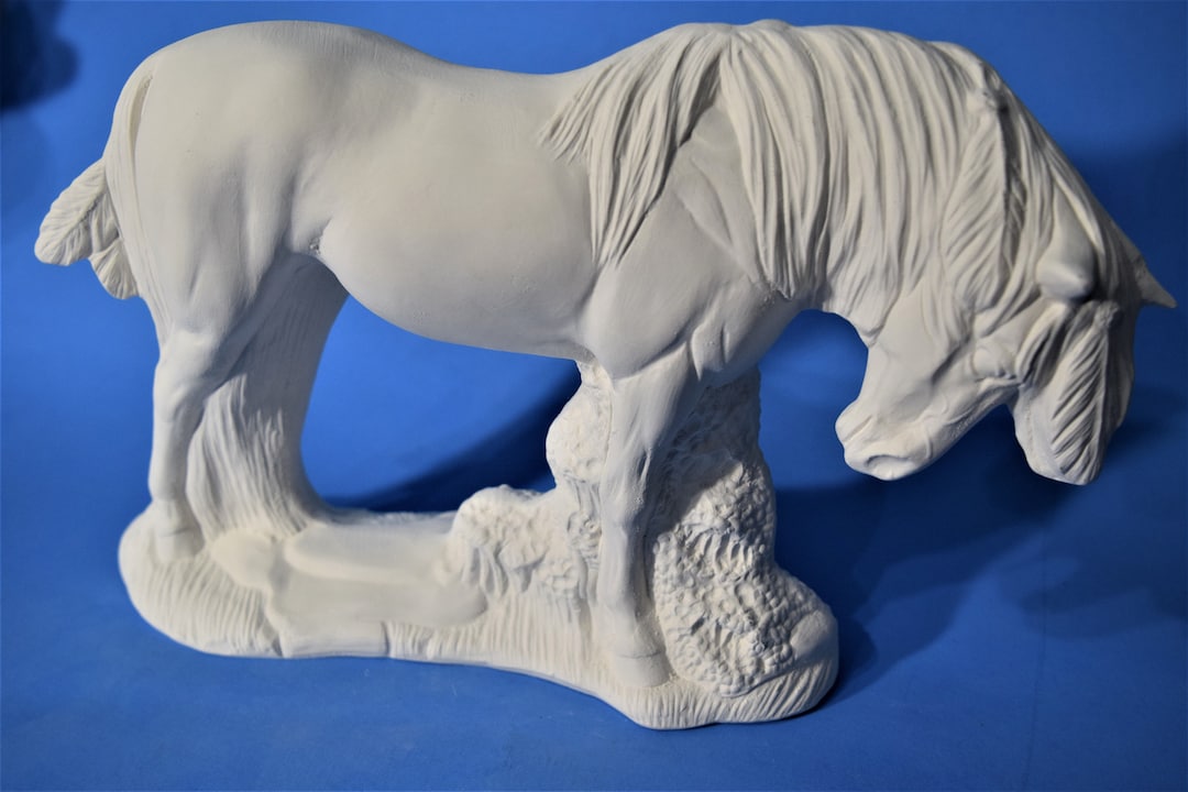 Ready to Paint Ceramic Horse. Unpainted Ceramic Bisque Horse