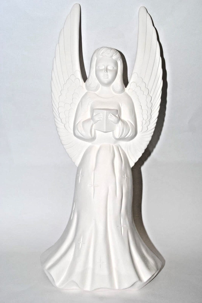Angel Statue. Ceramic Bisque Angel.ready to Paint Angel Etsy