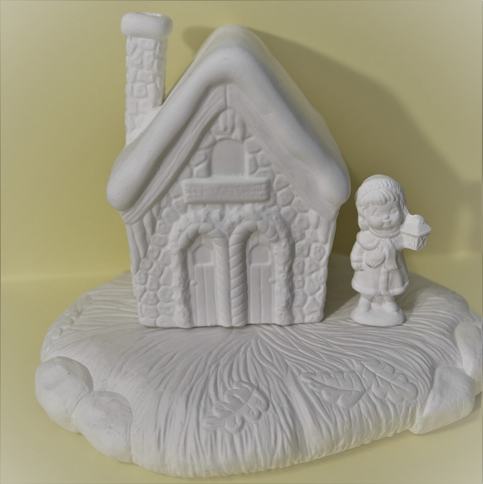 Cabin with Base Ready to Paint. Unpainted Ceramic House. Paint Etsy