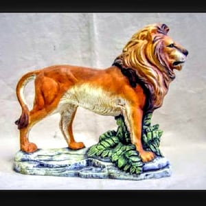 Ready-to-paint Lion.Ceramic Lion.Handmade Ceramic Bisque Lion.Paint-Your-Own Lion Figurine.Olga&#39;s Treasures Shop