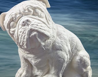 Figurine bouledogue en biscuit et céramique. Bouledogue en biscuit de céramique, prêt à peindre. Figurines en céramique inachevées. Chiens en biscuit. Boutique Trésors d'Olgas