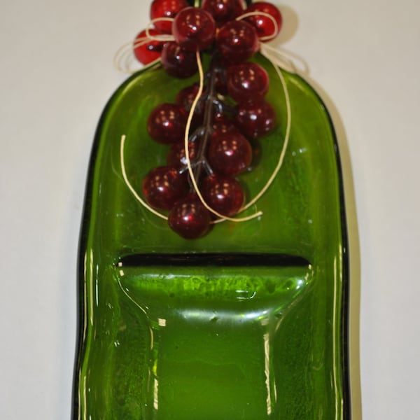 Melting Glass Wine Bottle,Flat Wine Bottle,Melting Food Tray.Olga's Treasures Shop