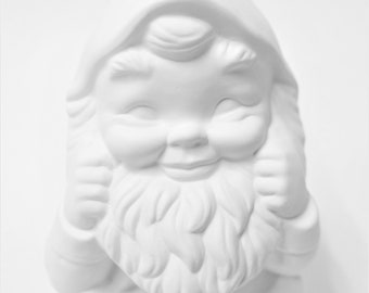 Sitting Gnome Unpainted Ceramic Bisque Garden Gnome. Olga's Treasures Shop