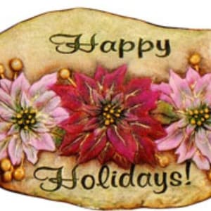 Ready to Paint &quot;Happy Holidays&quot; Plaque.Unpainted Ceramic Bisque  Stepping Stones.U-Paint Ceramics.Olga&#39;s Treasures Shop
