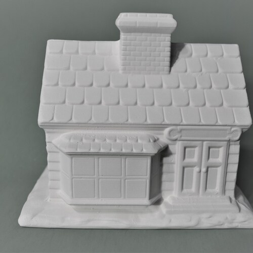 Ceramic Bisque Small Christmas Village Mill House Ready to Etsy