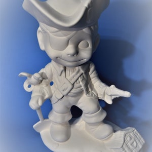 Atlantic Mold Pirate Ready to Paint.U-Painted Ceramic Bisque Smiley Pirate.Painting Your Own Ceramic Pirate Figurine.Olga&#39;s Treasures Shop