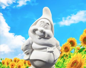 Ready to Paint Ceramic Gnome. Bisque Dwarf. Garden Gnomes to Paint. Unfinished Cartoon Characters. Olgas Treasures Shop