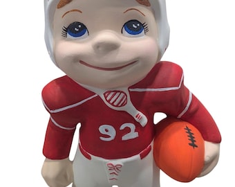 Smiley Football Ceramic Bisque Ready to Paint.Ceramic Bisque Unpainted Smiley Football.Paint you Own Ceramic Bisque.Olga&#39;s Treasures Shop