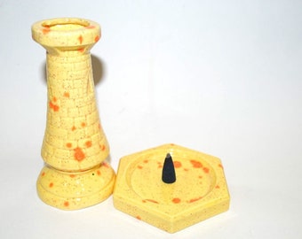 Cone Incense Burner.Ceramic Tower Incense Cone Holder.Cone Incense Burner Ceramic Tower.Olga's Treasures