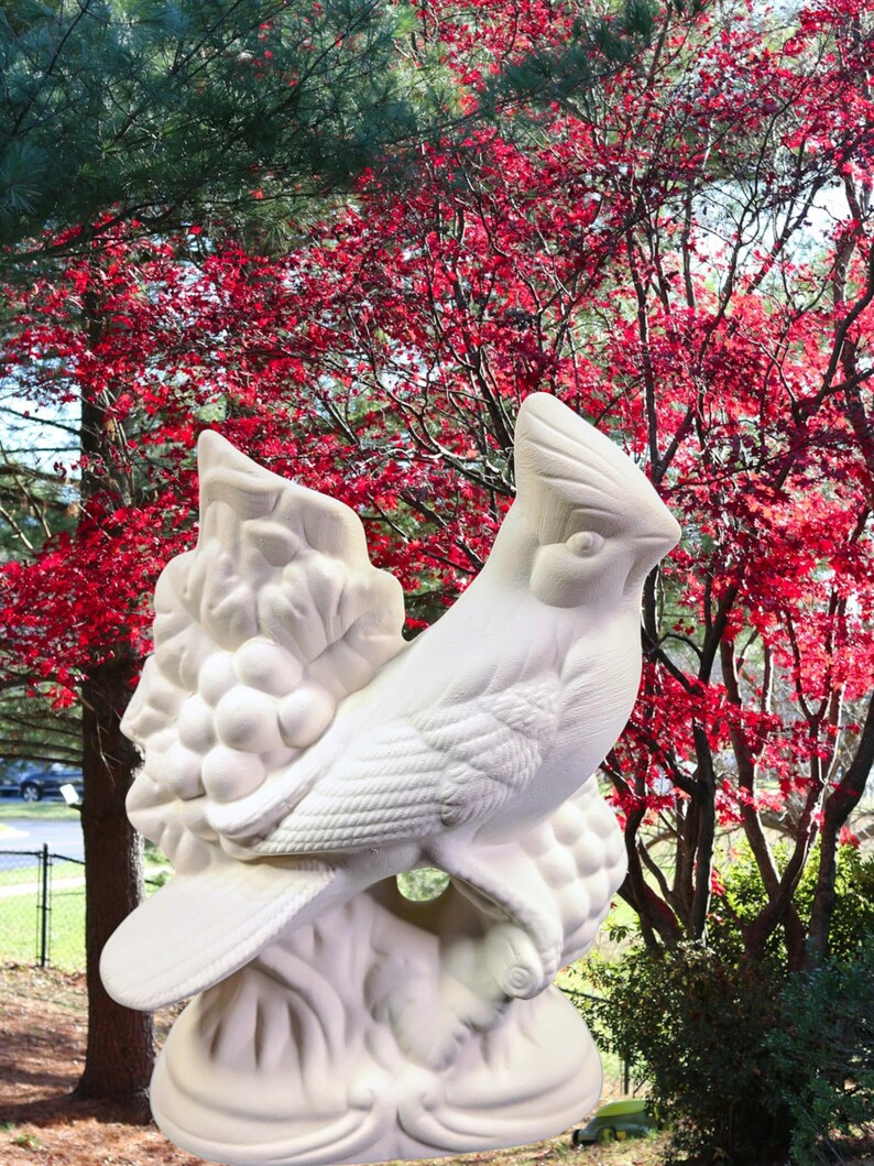 Bird. Ready-To-Paint Ceramic Bisque Cardinal Bird. Unpainted Cardinal Bird. Olga's Treasures Shop image 2