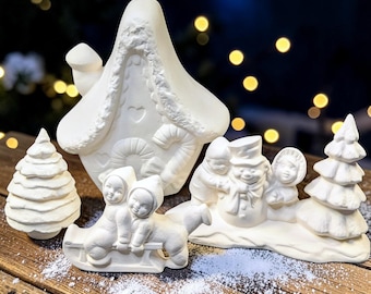 Scène de Noël prête à peindre. Boutique Olgas Treasures