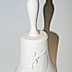Large Ceramic Bell.Ceramic Bisque Bell.baseball Bell.Baseball Ceramic Bell.Ready-To-Paint Bell.Olga&#39;s Treasures Shop
