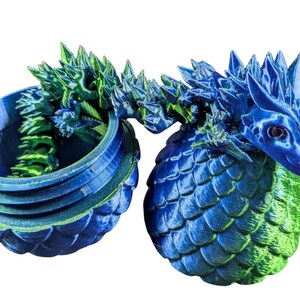 3d Printed Egg with Dragon. Mystic Baby Dragon and Egg.3D Printed Articulated Dragons.Cinderwing3DAuthorized Reseller. Olgas Treasures Shop