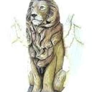 Winged Lion.Ready to Paint Ceramic Lion Angel.Saint Mark Winged lion.Handmade Ceramic Lion.Ceramic Lion with Wigns
