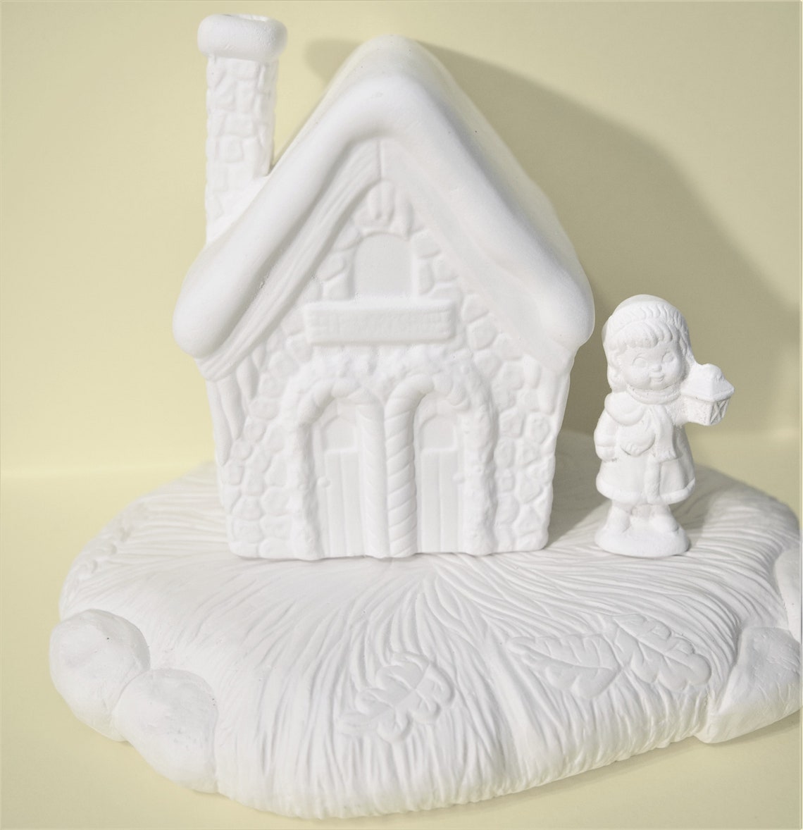 Cabin with Base Ready to Paint. Unpainted Ceramic House. Paint Etsy