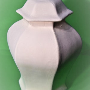 Hexagon Ceramic Container Ready to Paint.Unpainted Ceramic Bisque Vase.Unfinished Ceramic Vase.Olga&#39;s Treasures Shop
