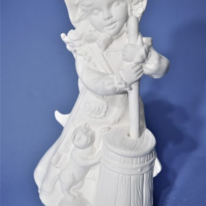 Ready to Paint Girl Churning Butter. Vintage 1970 Ceramic Mold Gird Figurine. Unpainted Ceramic Girl. Olga&#39;s Treasures Shop