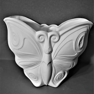 Butterfly Planter. Unpainted Ceramic Bisque Butterfly Pot. U-Paint your Own Ceramics Planters. Olga&#39;s Treasures Shop