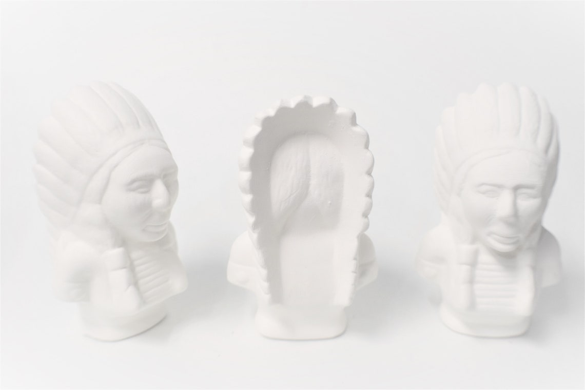 Three Incas Statue.ready to Paint Native American Chief.3 Indian Chief ...