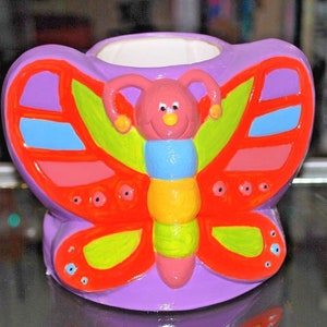 Buttlerfly Ceramic Bisque  Planter Pot.Butterfly Ready to Paint Planter.DIY Ceramic Bisque.Paint your Own Butterfly.Olga&#39;s Treasures Shop.