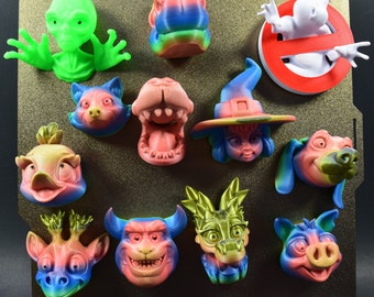 3D printed Magnet.3D Printed Fridge Animal Magnets.3D Printed Alien Magnet. Olgas Treasures Shop.