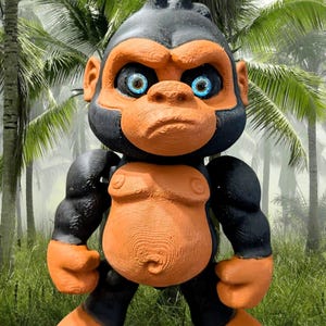 3D Printed Grumpy Monkey Toy.3D Print Toys. Articulated 3D Printed toy. Flexible Toys. Olgas Treasures Shop