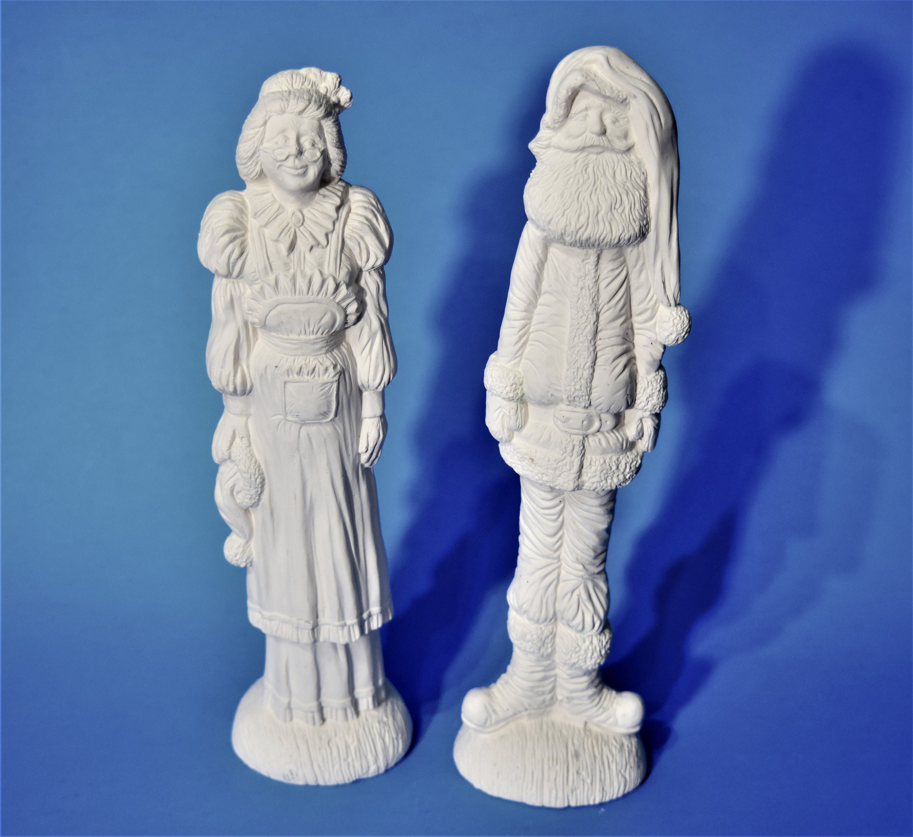 Mr and Mrs Claus Figurines Ready to Paint.u-paint Ceramic