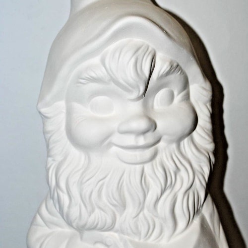 Ready to Paint Gnome Figurine. Unpainted Ceramic Crawling Etsy