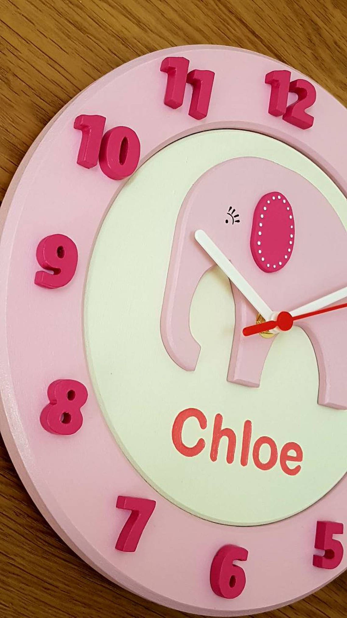 Wall Clock Elephant design can be personalised Etsy