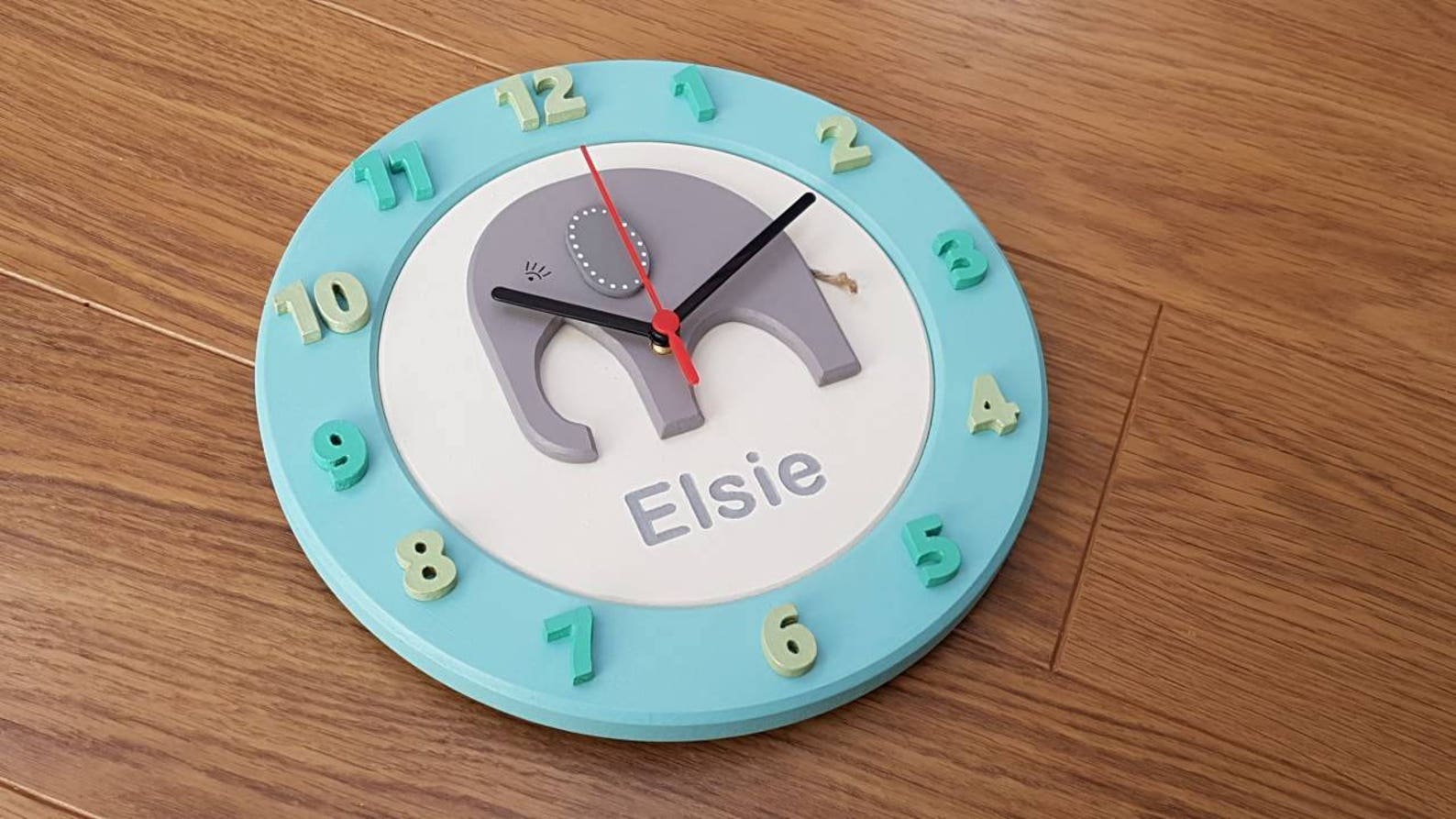 Wall Clock Elephant design can be personalised Etsy