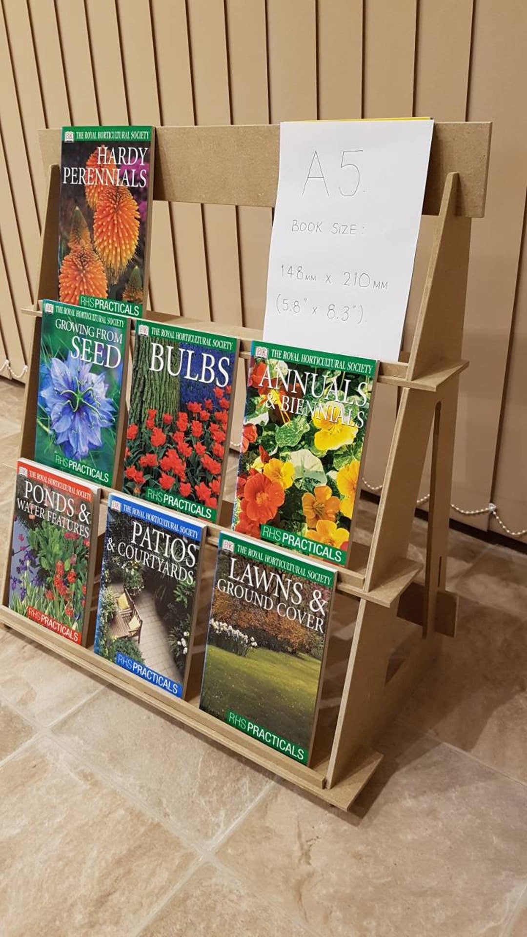 A5 Display Stands 3 Shelf Version for A5 portrait Sized Books & Cards