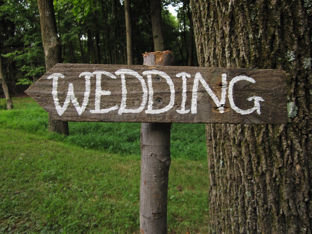 Rustic Wedding Sign Directional Arrow Reclaimed Wood - Etsy