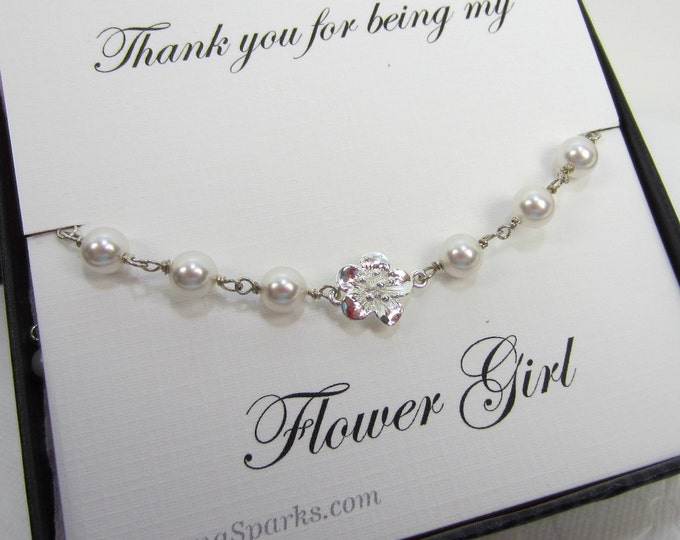 Flower Girl Thank You Gift Flower Girl Bracelet Personalized Etsy