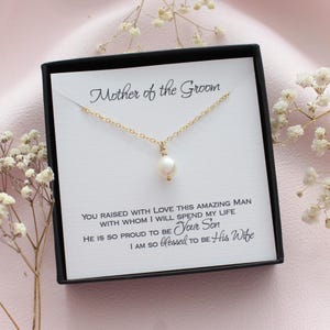 Cadeaux de mariage pour future belle-mère | Cadeau de la mariée pour la mère du marié | Collier de perles minimaliste | Appréciation du jour du mariage