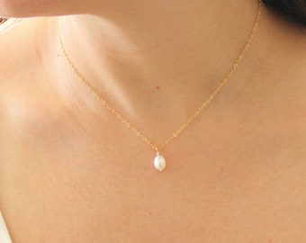 Pearl Drop Necklace for Women | Dainty Pearl Necklace | Simple Pearl Necklace | Real Pearl Necklace | Bridal Necklace | Bridesmaid Gift