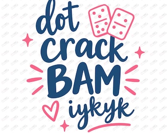 Dot Crack Bam Mahjong PNG | Funny Mahjong Girls Game Night Design | Mahjong Lover Sublimation | DTF Digital Download