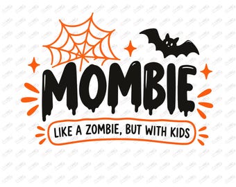 Mombie Halloween PNG | Funny Leopard Momster Mom Design | Spooky Mom Life Sublimation | Digital Download