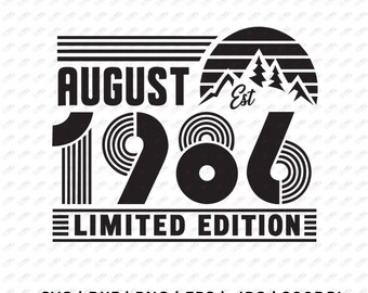 40 Geburtstag SVG | Retro 1986 Vintage Design | Geschenk Damen Herren Shirt | Cricut PNG DXF | Digital Download