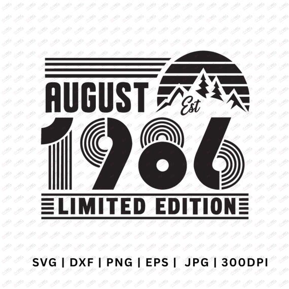 40 Geburtstag SVG | Retro 1986 Vintage Design | Geschenk Damen Herren Shirt | Cricut PNG DXF | Digital Download