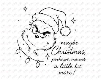 Preppy Vintage Christmas SVG | Grumpy Green Character 2025 Design | Holiday Movie Style Sublimation | Cricut PNG DXF | Digital Download