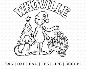 Retro Grinch Christmas SVG | Grumpy Green Character Design (Digital Download)