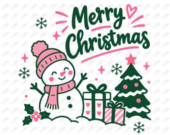 Coquette Christmas PNG | Preppy Merry and Bright Bow Design | Trendy Xmas Tree Sublimation | Digital Download