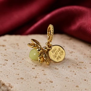Breloque pendante luciole dorée, compatible avec les bracelets Pandora, bijou inspiré des insectes de la nature