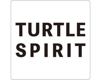 TURTLE SPIRIT Sticker | TURTLEWORD Series | Minimal Turtle Typography Kiss-Cut Sticker
