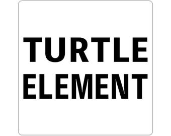 TURTLE ELEMENT Sticker | TURTLEWORD Series | Minimal Turtle Typography Kiss-Cut Sticker