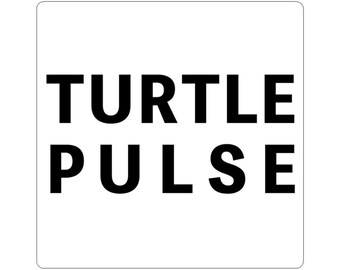 TURTLE PULSE Sticker | TURTLEWORD Series | Minimal Turtle Typography Kiss-Cut Sticker