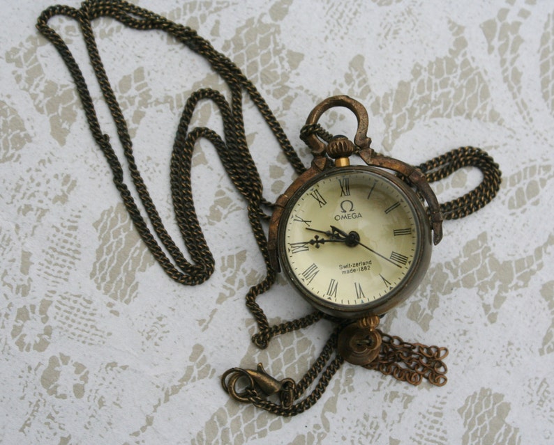 Vintage Omega Switzerland 1882 Crystal Ball Clock Watch Etsy